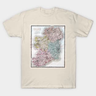 Map of Ireland 1850 - Sidney Hall Steel Engraving T-Shirt